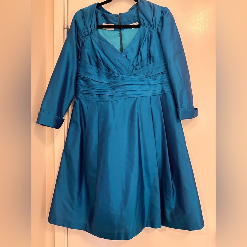 Marisa Baratelli Blue Long Sleeve Cocktail Dress